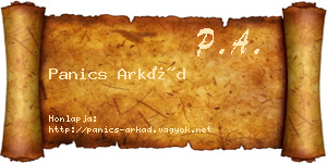 Panics Arkád névjegykártya